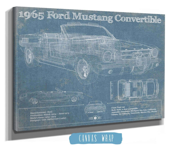 Cutler West 1965 Mustang Convertible Blueprint Vintage Auto Print
