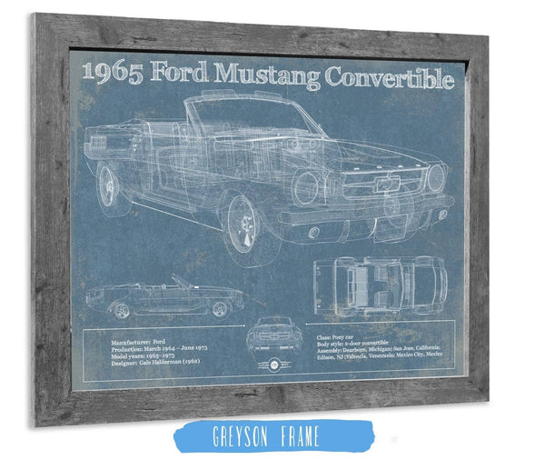 Cutler West 1965 Mustang Convertible Blueprint Vintage Auto Print