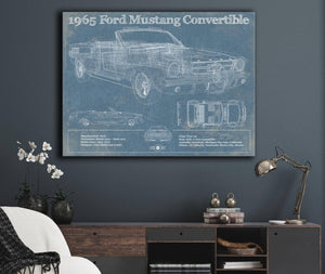 Cutler West 1965 Mustang Convertible Blueprint Vintage Auto Print