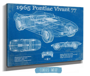 Cutler West 1965 Pontiac Vivant 77 Vintage Blueprint Auto Print