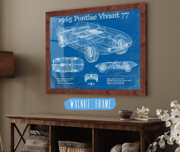 Cutler West 1965 Pontiac Vivant 77 Vintage Blueprint Auto Print