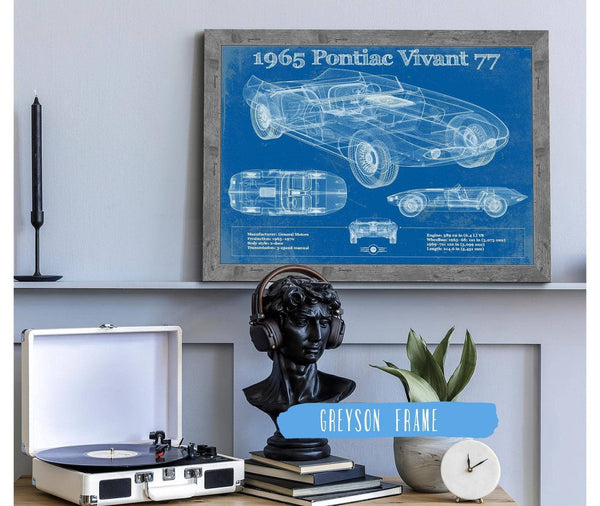 Cutler West 1965 Pontiac Vivant 77 Vintage Blueprint Auto Print