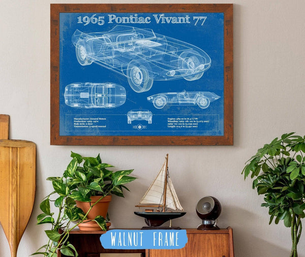 Cutler West 1965 Pontiac Vivant 77 Vintage Blueprint Auto Print