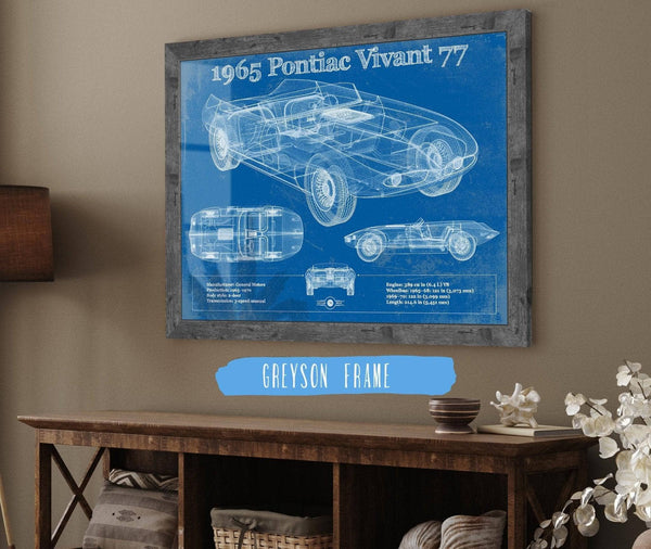 Cutler West 1965 Pontiac Vivant 77 Vintage Blueprint Auto Print