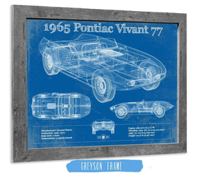 14" x 11" / Greyson Frame Cutler West 1965 Pontiac Vivant 77 Vintage Blueprint Auto Print