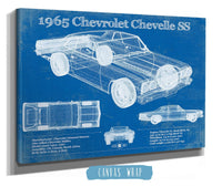Cutler West 1965 Chevrolet Chevelle Malibu SS Vintage Blueprint Auto Print