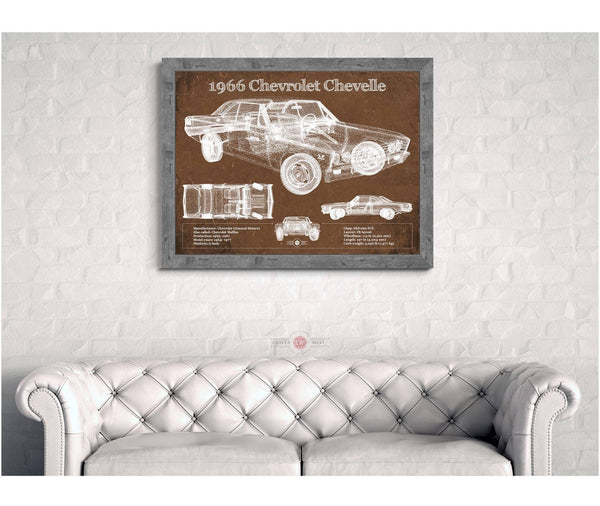 Cutler West 1966 Chevelle Chevelle (Malibu) SS-396 Hardtop Coupe Original Blueprint Art