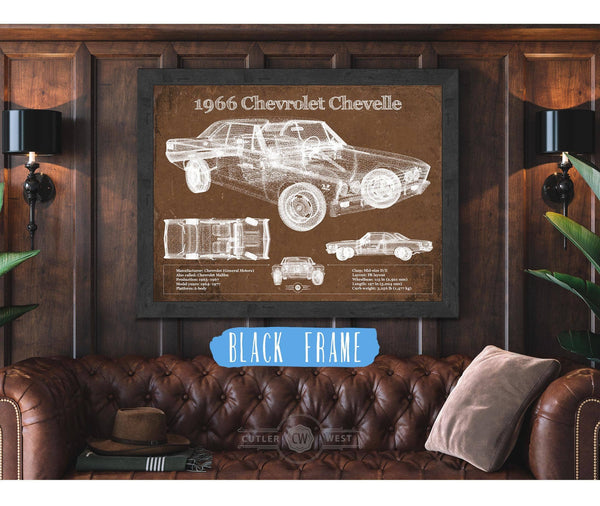 Cutler West 1966 Chevelle Chevelle (Malibu) SS-396 Hardtop Coupe Original Blueprint Art