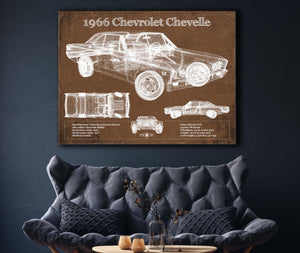 Cutler West 1966 Chevelle Chevelle (Malibu) SS-396 Hardtop Coupe Original Blueprint Art