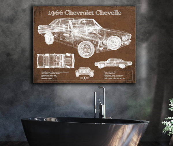 Cutler West 1966 Chevelle Chevelle (Malibu) SS-396 Hardtop Coupe Original Blueprint Art