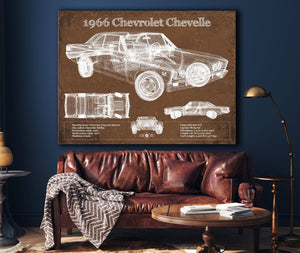 Cutler West 1966 Chevelle Chevelle (Malibu) SS-396 Hardtop Coupe Original Blueprint Art