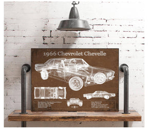 Cutler West 1966 Chevelle Chevelle (Malibu) SS-396 Hardtop Coupe Original Blueprint Art