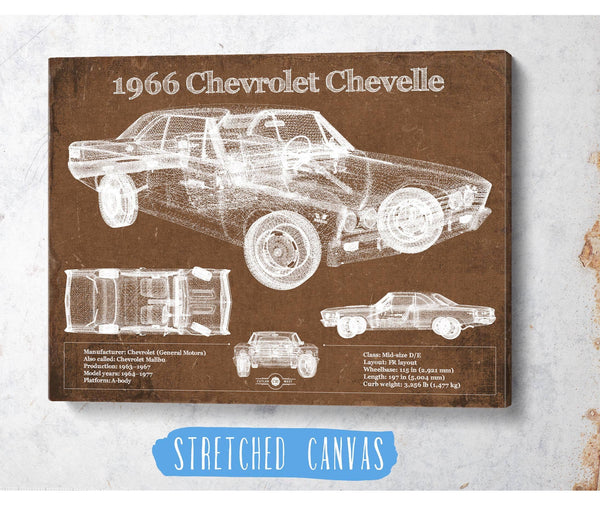 Cutler West 1966 Chevelle Chevelle (Malibu) SS-396 Hardtop Coupe Original Blueprint Art