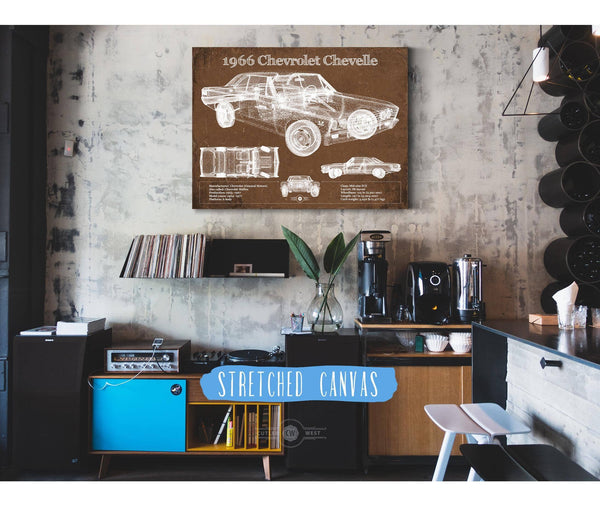 Cutler West 1966 Chevelle Chevelle (Malibu) SS-396 Hardtop Coupe Original Blueprint Art