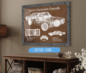 Cutler West 1966 Chevelle Chevelle (Malibu) SS-396 Hardtop Coupe Original Blueprint Art