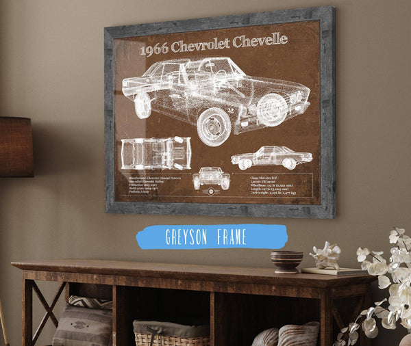 Cutler West 1966 Chevelle Chevelle (Malibu) SS-396 Hardtop Coupe Original Blueprint Art