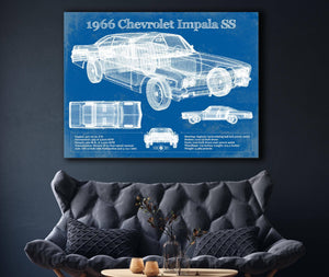 Cutler West 1966 Chevrolet Impala SS Blueprint Vintage Auto Print