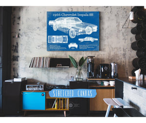 Cutler West 1966 Chevrolet Impala SS Blueprint Vintage Auto Print