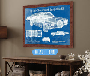 Cutler West 1966 Chevrolet Impala SS Blueprint Vintage Auto Print