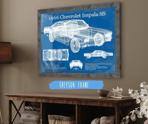 Cutler West 1966 Chevrolet Impala SS Blueprint Vintage Auto Print