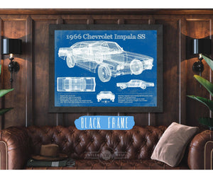 Cutler West 1966 Chevrolet Impala SS Blueprint Vintage Auto Print