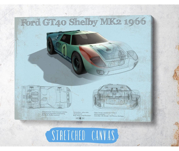 Cutler West 1966 Ford GT40 Shelby MK2 Sports Car Print