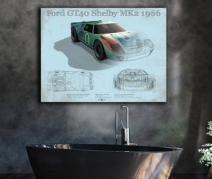Cutler West 1966 Ford GT40 Shelby MK2 Sports Car Print