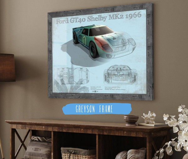 Cutler West 1966 Ford GT40 Shelby MK2 Sports Car Print
