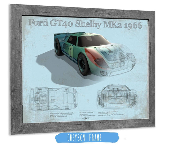 Cutler West 1966 Ford GT40 Shelby MK2 Sports Car Print