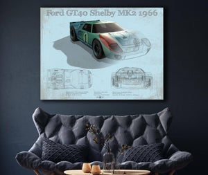 Cutler West 1966 Ford GT40 Shelby MK2 Sports Car Print