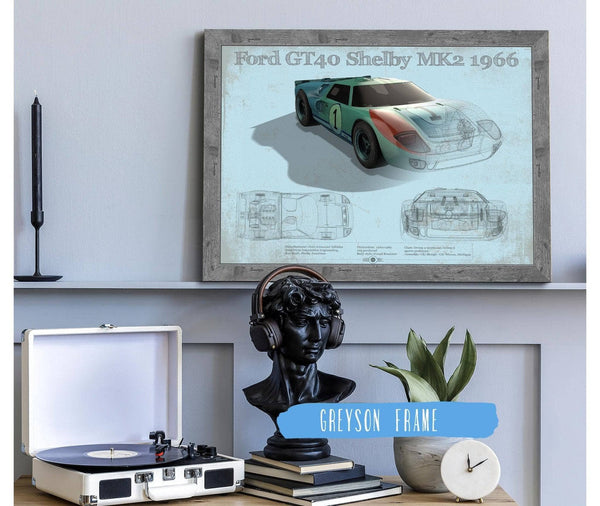 Cutler West 1966 Ford GT40 Shelby MK2 Sports Car Print