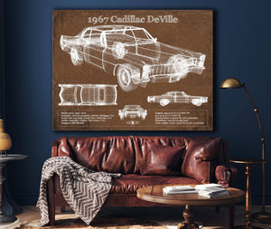 Cutler West 1967 Cadillac DeVille Blueprint Vintage Auto Print