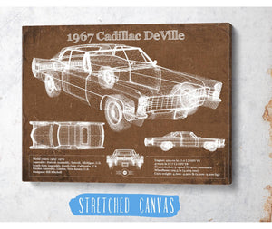 Cutler West 1967 Cadillac DeVille Blueprint Vintage Auto Print