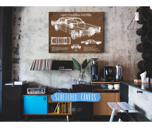 Cutler West 1967 Cadillac DeVille Blueprint Vintage Auto Print