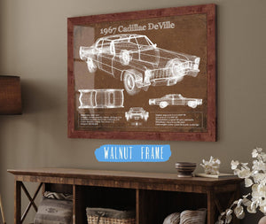 Cutler West 1967 Cadillac DeVille Blueprint Vintage Auto Print