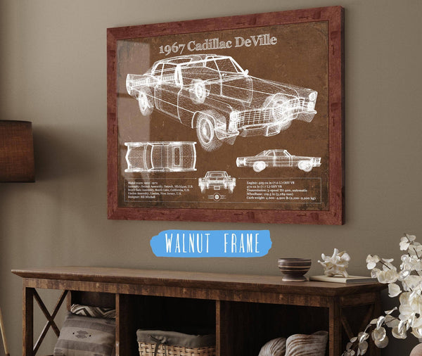 Cutler West 1967 Cadillac DeVille Blueprint Vintage Auto Print