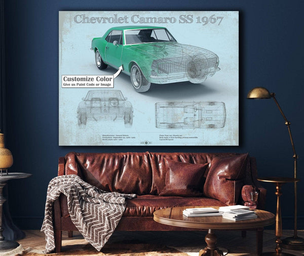 Cutler West 1967 Camaro SS 1967 Original Vintage Car Print