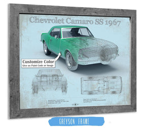 14" x 11" / Greyson Frame Cutler West 1967 Camaro SS 1967 Original Vintage Car Print