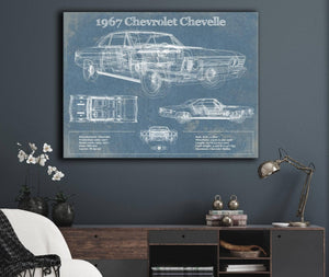 Cutler West 1967 Chevrolet Chevelle Original Blueprint Art
