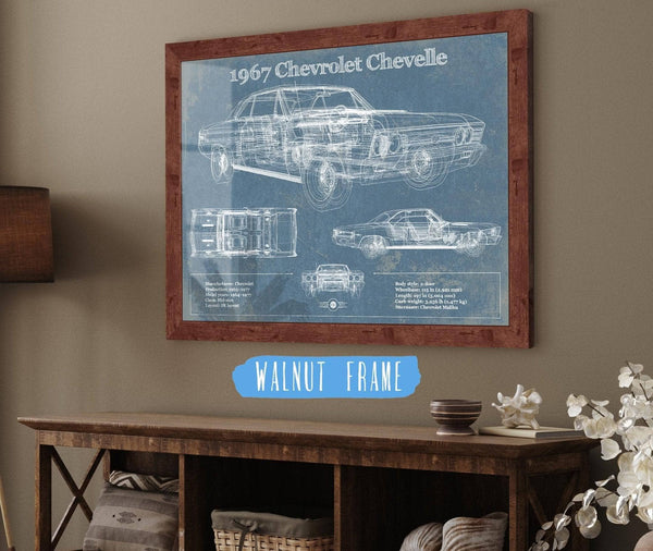Cutler West 1967 Chevrolet Chevelle Original Blueprint Art