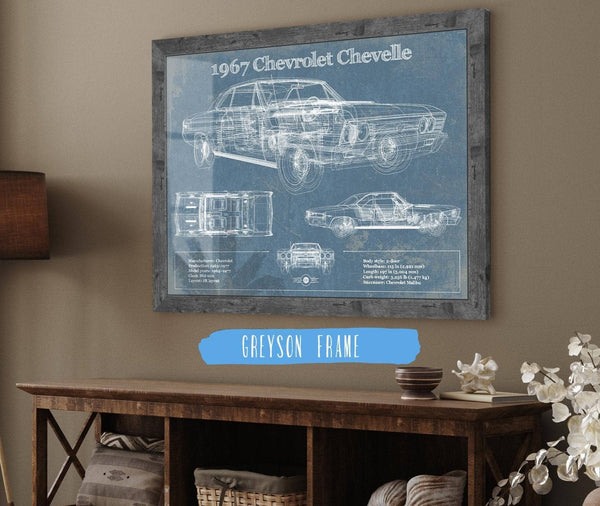 Cutler West 1967 Chevrolet Chevelle Original Blueprint Art