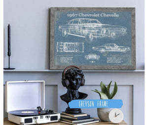 Cutler West 1967 Chevrolet Chevelle Original Blueprint Art