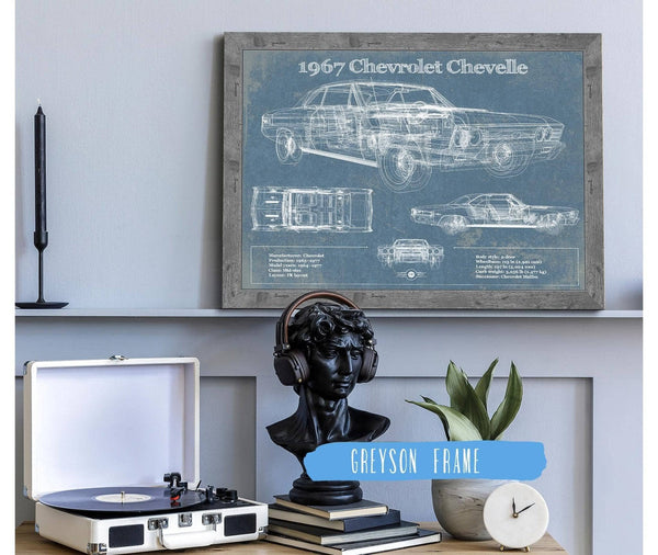 Cutler West 1967 Chevrolet Chevelle Original Blueprint Art