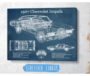 Cutler West 1967 Chevrolet Impala Blueprint Vintage Auto Print