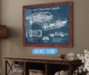 Cutler West 1967 Chevrolet Impala Blueprint Vintage Auto Print