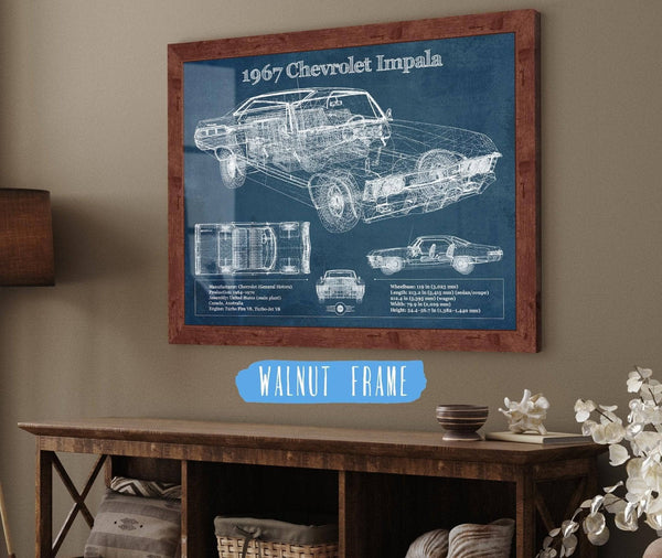 Cutler West 1967 Chevrolet Impala Blueprint Vintage Auto Print