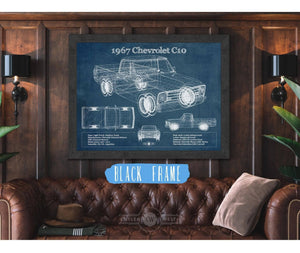 Cutler West 1967 Chevy C10 Shortbed Vintage Blueprint Truck Print