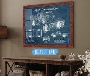 Cutler West 1967 Chevy C10 Shortbed Vintage Blueprint Truck Print