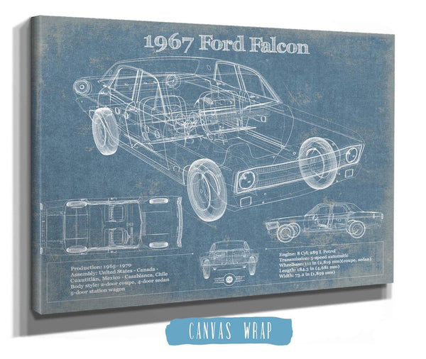 Cutler West 1967 Ford Falcon Coupe Blueprint Vintage Auto Print