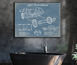 Cutler West 1967 Ford Falcon Coupe Blueprint Vintage Auto Print